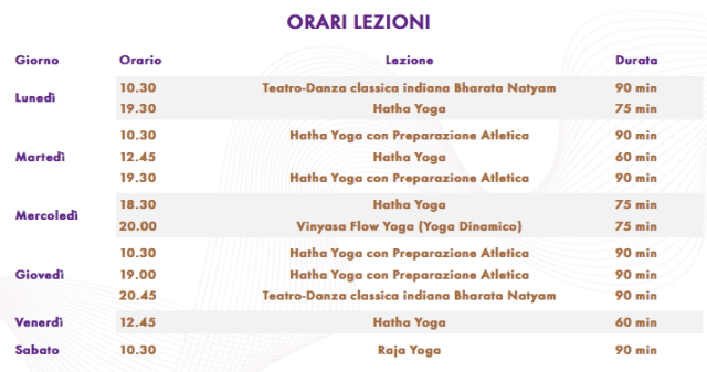 Yogasama class schedule 2012