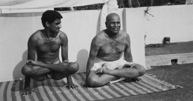 R. Sharath Jois with Sri K Pattabhi Jois